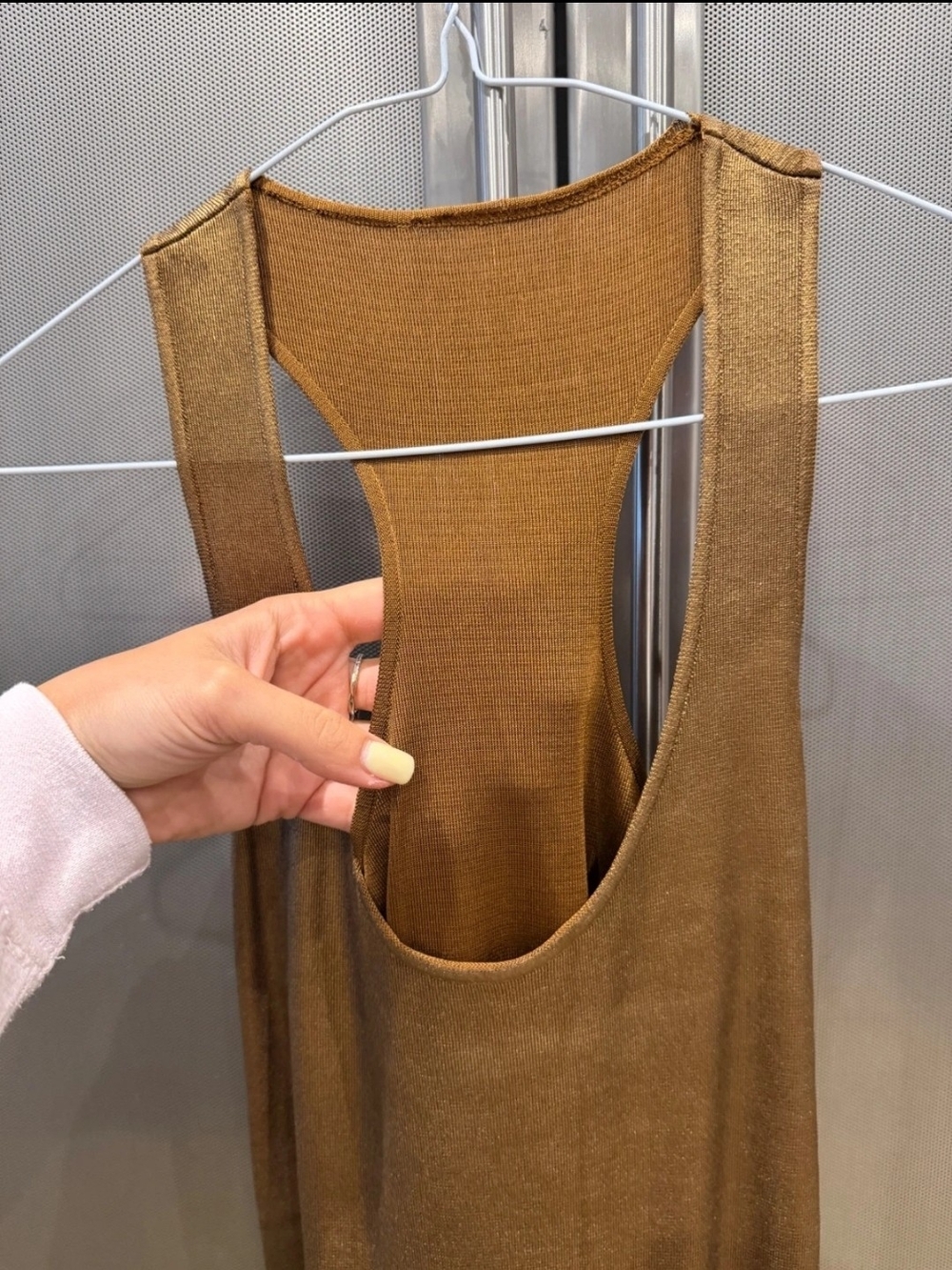 TOM FORD Glossy Racerback Midi Dress In Bronze Sm NWT - Picture 6 of 12